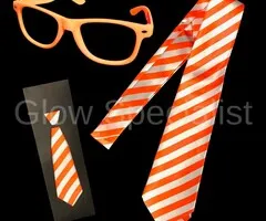 Glow Specialist SET WITH ORANGE TIE AND ORANGE GLASSES - NEON - UV