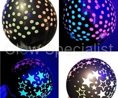 NEON BALLONNEN - UV / BLACKLIGHT - STIPPEN / STERREN - 10 STUKS