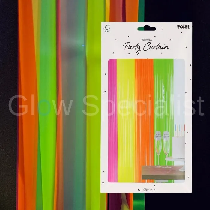 Folat PARTY CURTAIN - NEON MULTICOLOR - UV / BLACKLIGHT