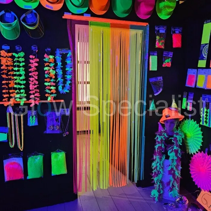 Folat PARTY CURTAIN - NEON MULTICOLOR - UV / BLACKLIGHT
