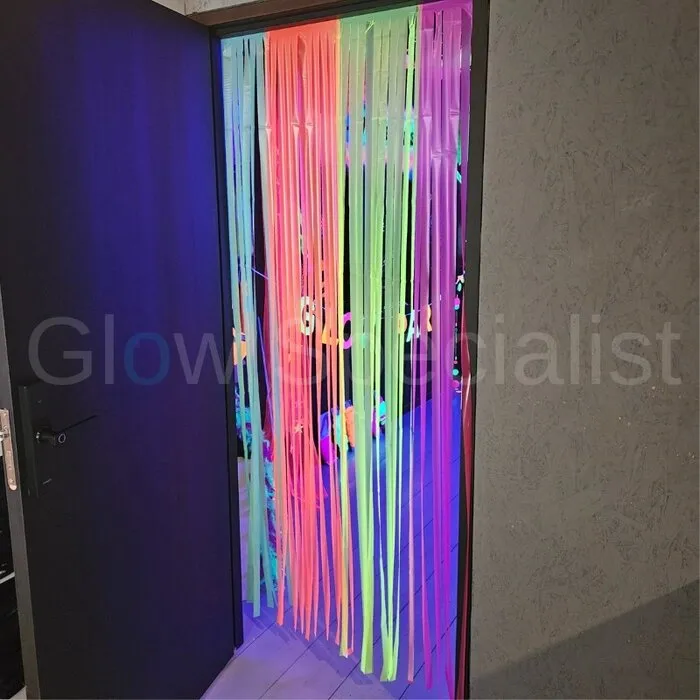 Folat PARTY CURTAIN - NEON MULTICOLOR - UV / BLACKLIGHT