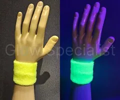Glow Specialist UV NEON WRISTBANDS - SET OF 2 PCS - YELLOW