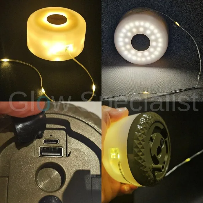ROLLER LIGHT STRING - CAMPING LAMP - RECHARGEABLE - 10 M