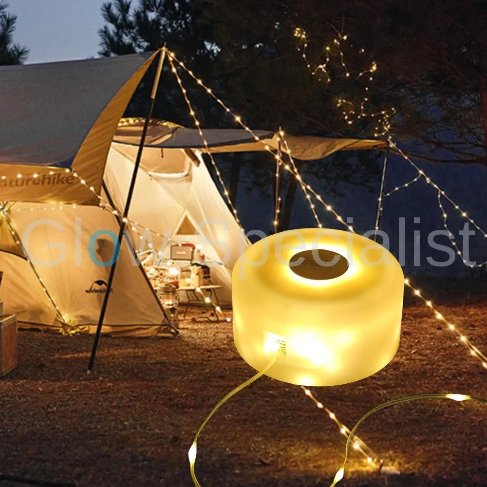 ROLLER LIGHT STRING - CAMPING LAMP - RECHARGEABLE - 10 M