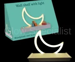 WALL SHELF WITH NEON LED - MOON - BUTTERFLY - CLOUD