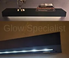 WANDPLANK MET LED - 60 CM - ZWART MDF