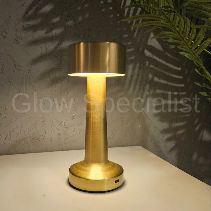 LED TOUCH TABLE LAMP - GOLD - RECHARGEABLE - 3 FUNCTIONS - DIMMABLE