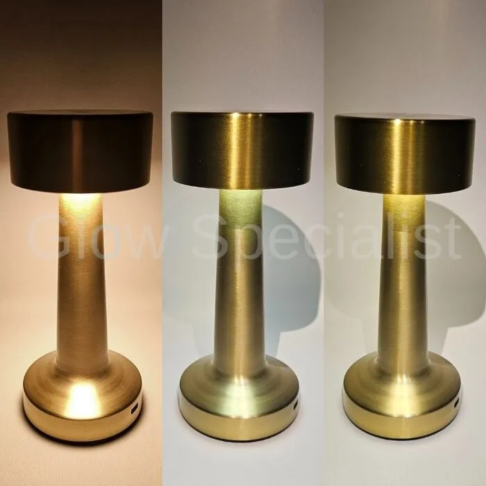 LED TOUCH TABLE LAMP - GOLD - RECHARGEABLE - 3 FUNCTIONS - DIMMABLE