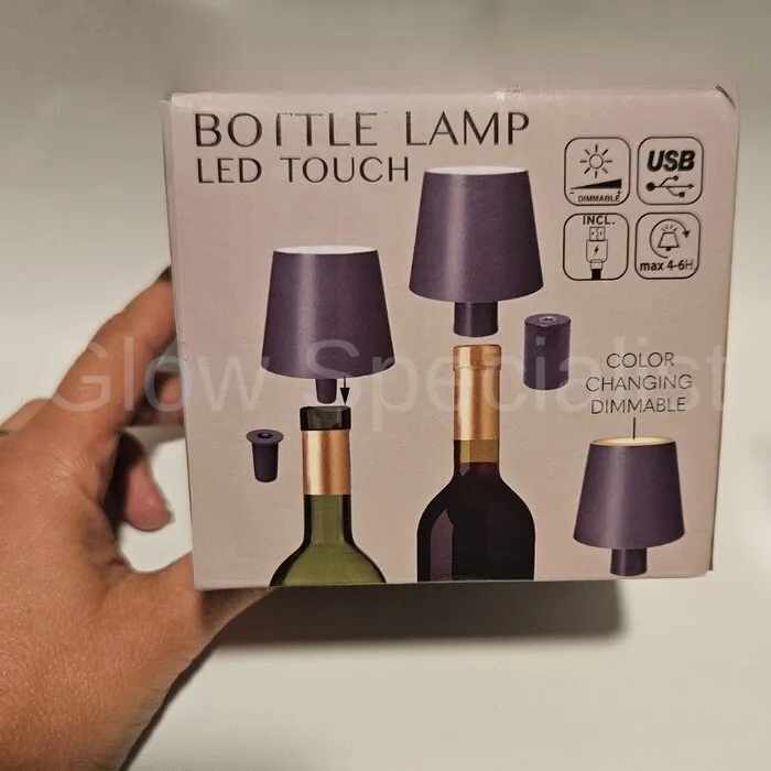 LED TOUCH BOTTLE LAMP - RECHARGEABLE - 3 FUNCTIONS - DIMMABLE - GREY