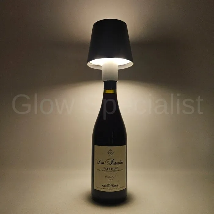 LED TOUCH BOTTLE LAMP - RECHARGEABLE - 3 FUNCTIONS - DIMMABLE - GREY