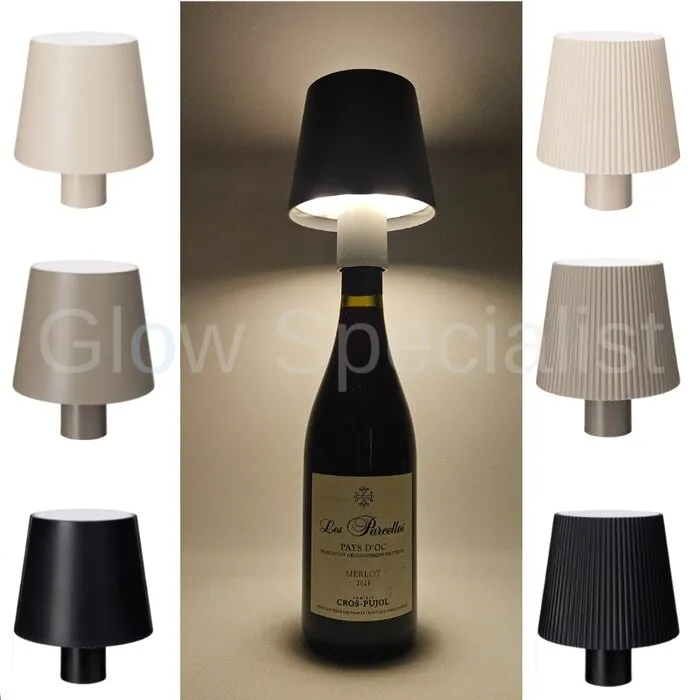 LED TOUCH BOTTLE LAMP - RECHARGEABLE - 3 FUNCTIONS - DIMMABLE - GREY