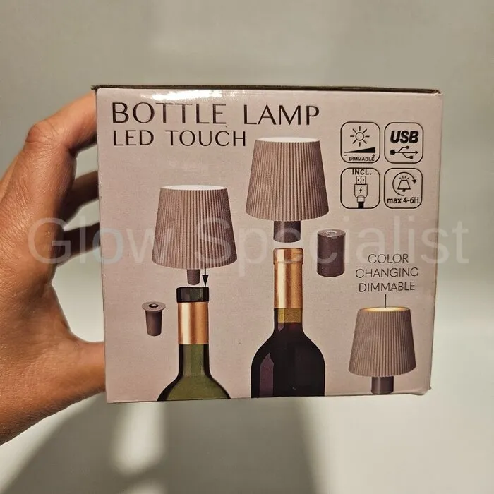LED TOUCH BOTTLE LAMP - RECHARGEABLE - 3 FUNCTIONS - DIMMABLE - TAUPE