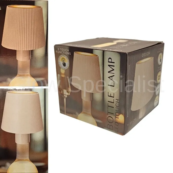 LED TOUCH BOTTLE LAMP - RECHARGEABLE - 3 FUNCTIONS - DIMMABLE - CREAM