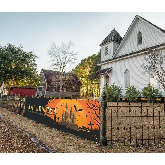 Europalms BANNER HAUNTED HOUSE - HALLOWEEN - 300 X 90 CM