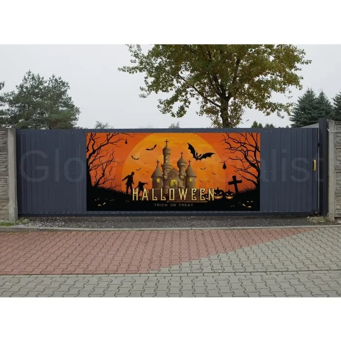 Europalms BANNER HAUNTED HOUSE - HALLOWEEN - 400 X 180 CM