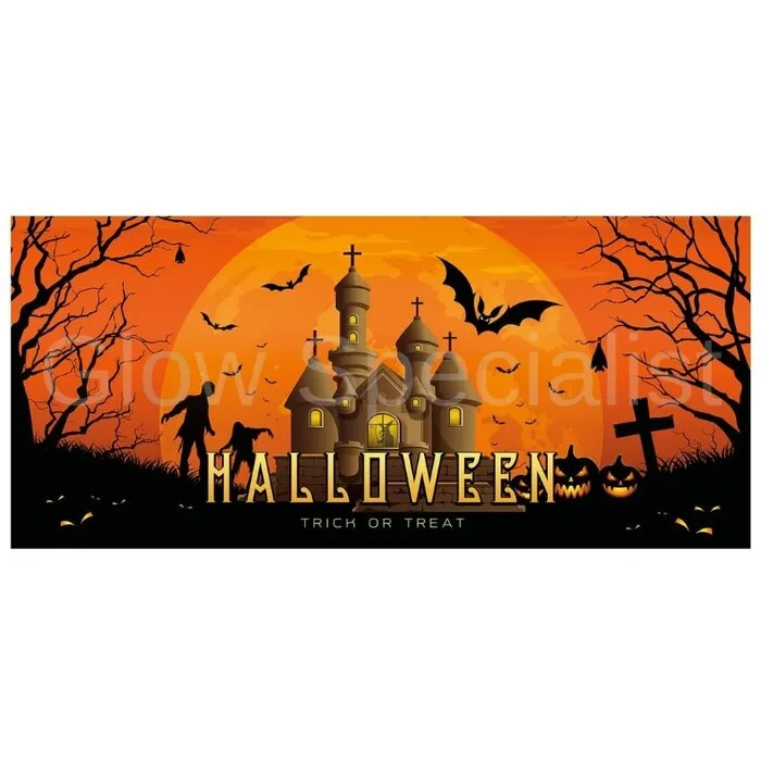 Europalms BANNER HAUNTED HOUSE - HALLOWEEN - 400 X 180 CM
