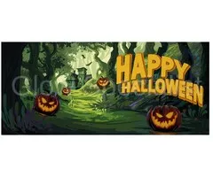 Europalms BANNER HAUNTED FOREST - 400 X 180 CM - HALLOWEEN