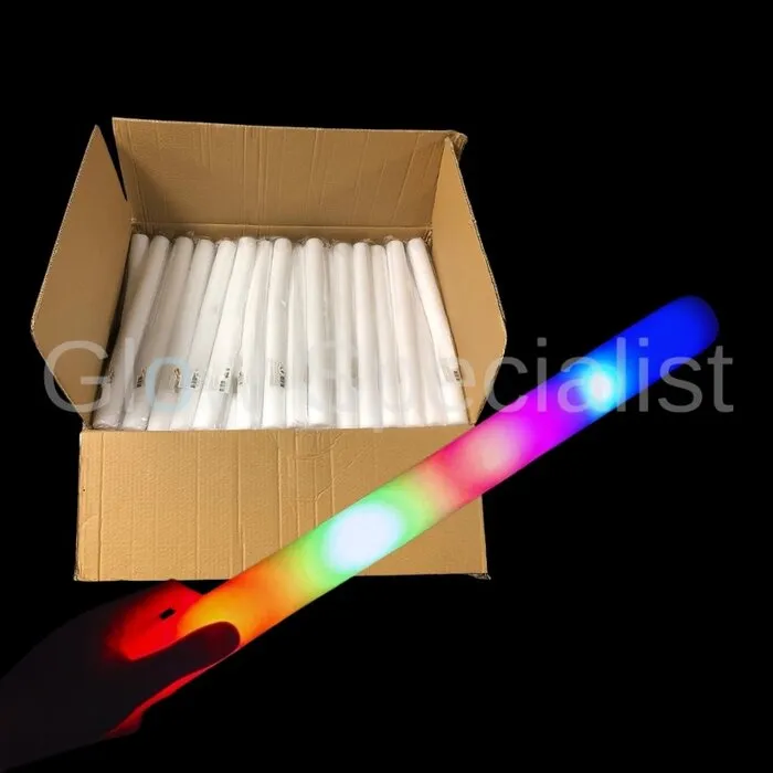 LED FLASHING FOAM STICKS -  MULTI COLOR - BOX WITH 200 PIECES