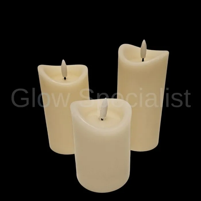 LED KAARSEN MET TIMER - Ø 7 CM - SET VAN 3 - IVOOR