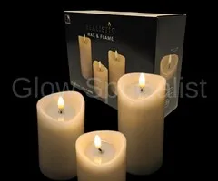 LED KAARSEN MET TIMER - Ø 7 CM - SET VAN 3 - IVOOR