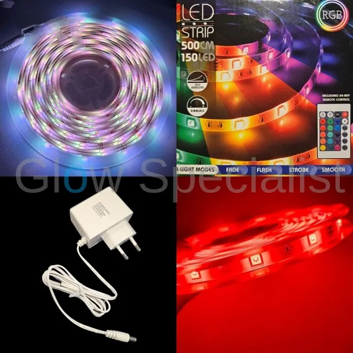 Grundig Grundig LED Strip – 5 Meter – 150 RGB LEDs – Multicolor – Dimmable – Remote Included