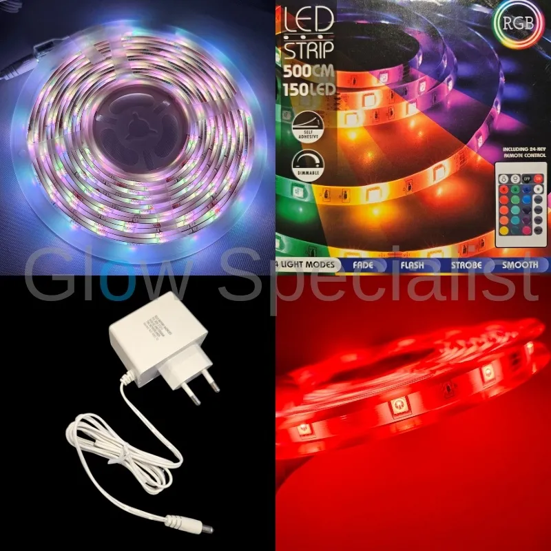 Grundig Grundig LED Strip – 5 Meter – 150 RGB LED – Multicolor – Dimbaar – Inclusief Afstandsbediening