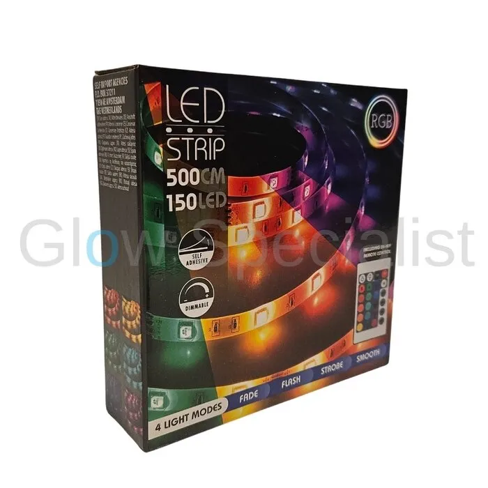 Grundig Grundig LED Strip – 5 Meter – 150 RGB LEDs – Multicolor – Dimmable – Remote Included