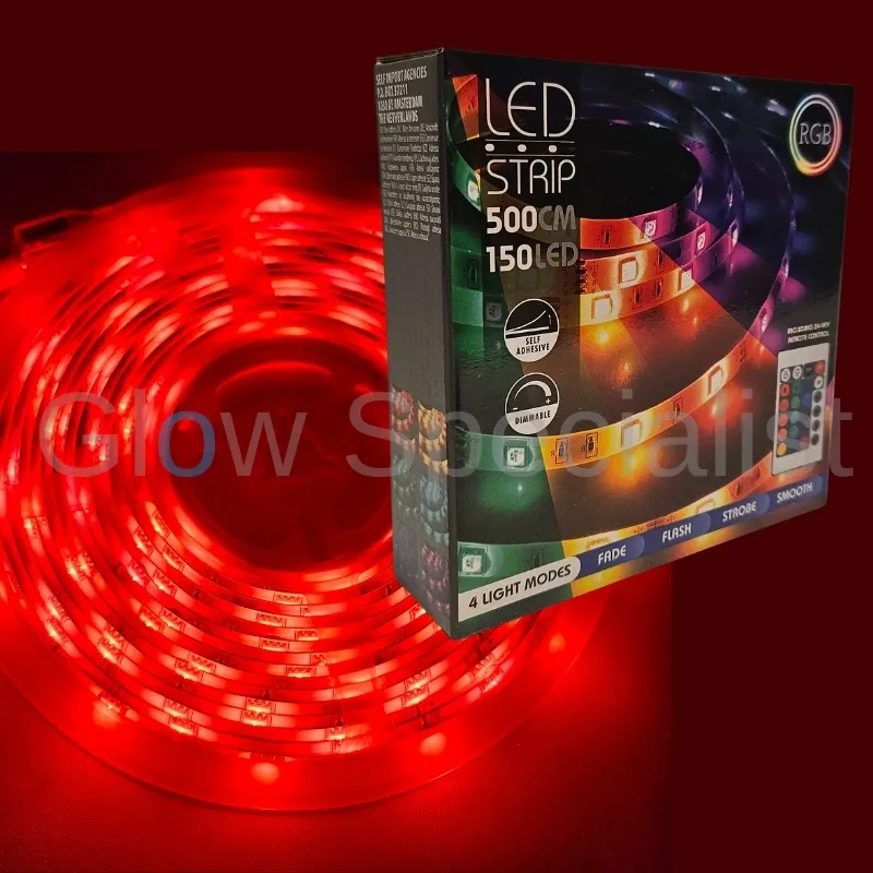 Grundig Grundig LED Strip – 5 Meter – 150 RGB LED – Multicolor – Dimbaar – Inclusief Afstandsbediening