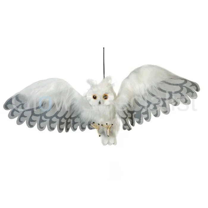Europalms SNOW OWL - HALLOWEEN - 80 CM - LIGHT AND SOUND - MOVING - EUROPALMS
