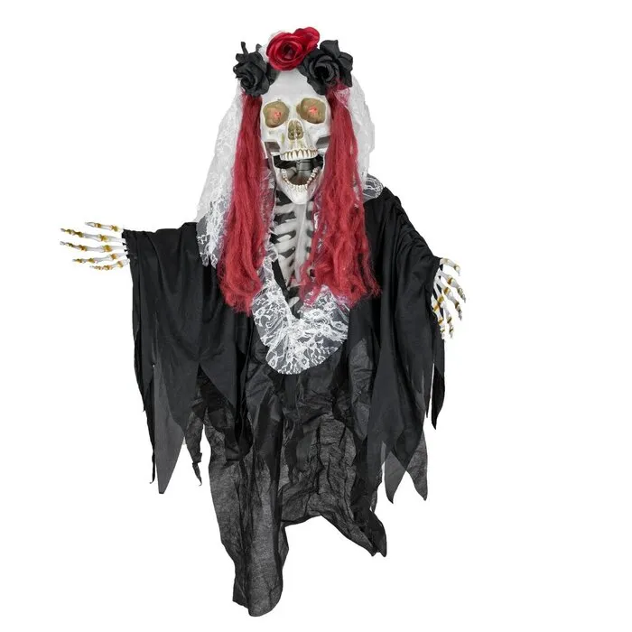 Europalms SKELET LA CATARINA - HALLOWEEN - 100 CM - BEWEGEND - LICHT EN GELUID - EUROPALMS