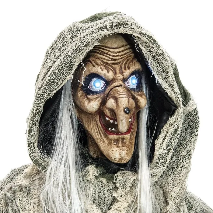 Europalms WITCH - GREEN - 145 CM - HALLOWEEN - MOVING - LIGHT AND SOUND - EUROPALMS
