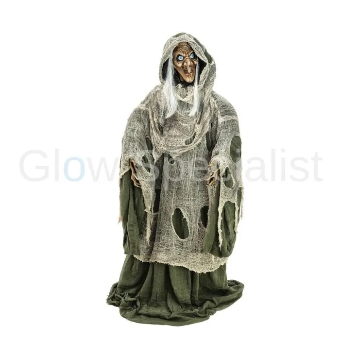 Europalms WITCH - GREEN - 145 CM - HALLOWEEN - MOVING - LIGHT AND SOUND - EUROPALMS
