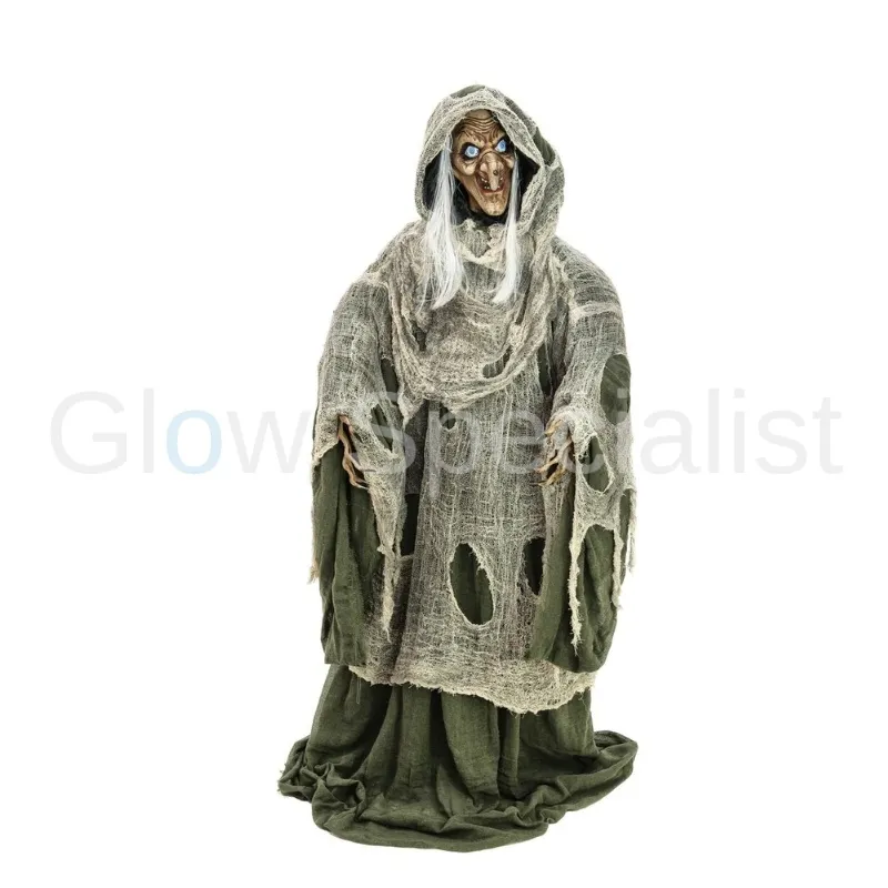 Europalms WITCH - GREEN - 145 CM - HALLOWEEN - MOVING - LIGHT AND SOUND - EUROPALMS