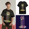 RUBIK DRIP - BLACKLIGHT T-SHIRT - BLACK WITH NEON PRINTS