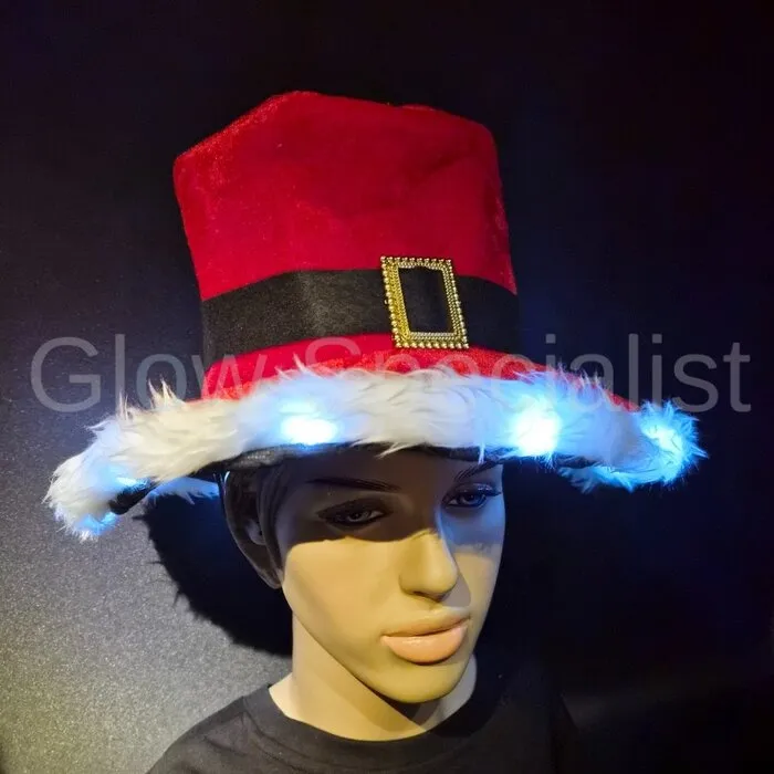 CHRISTMAS HAT WITH LED - 3 LIGHT FUNCTIONS - 10 LEDS - UV-RAND