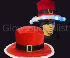 CHRISTMAS HAT WITH LED - 3 LIGHT FUNCTIONS - 10 LEDS
