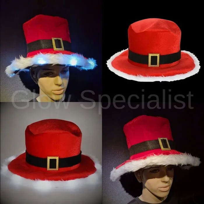 CHRISTMAS HAT WITH LED - 3 LIGHT FUNCTIONS - 10 LEDS - UV-RAND