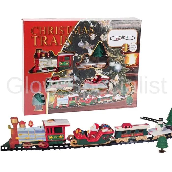 CHRISTMAS TRAIN SET WITH LIGHT AND SOUNDS - 22-PIECE