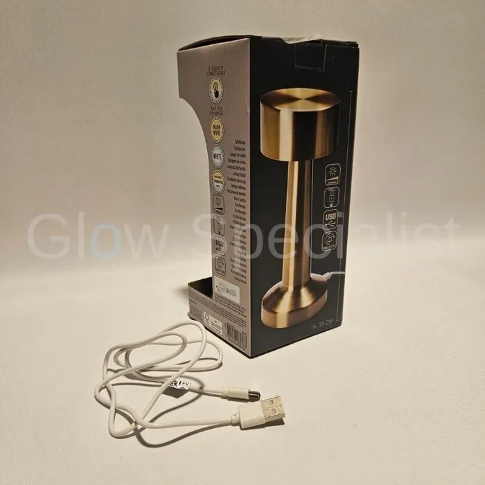 LED TOUCH TAFELLAMP - KOPER -  OPLAADBAAR - 3 FUNCTIES - DIMBAAR