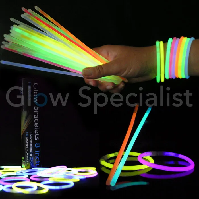 Glow Specialist MIX GLOWARMBANDJES - 1 KOKER - 100 STUKS