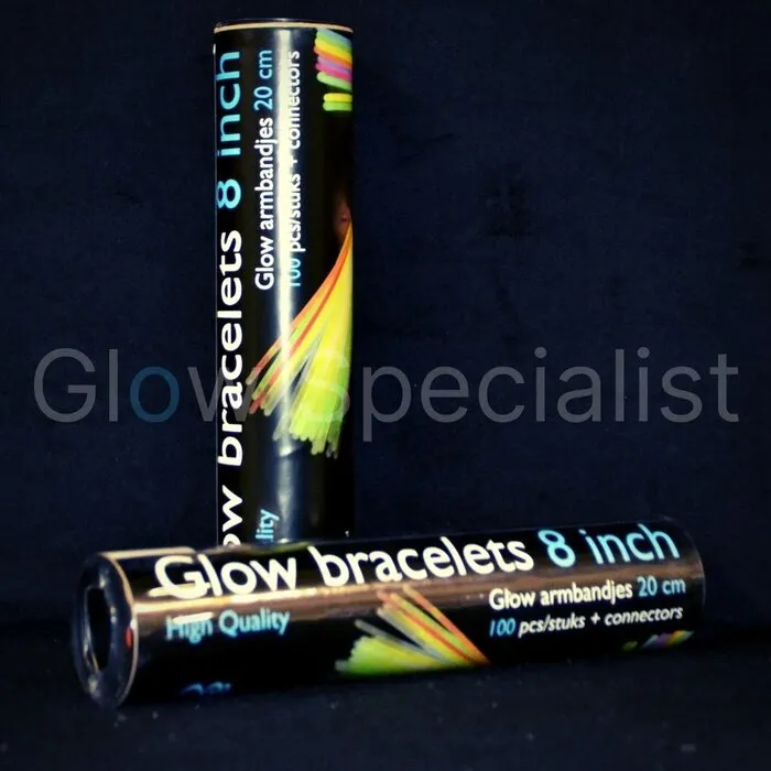 Glow Specialist MIX GLOWARMBANDJES - 1 KOKER - 100 STUKS