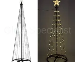 LED TREE WITH STAR - 370 LED - WARM WHITE - 210 CM - IP44