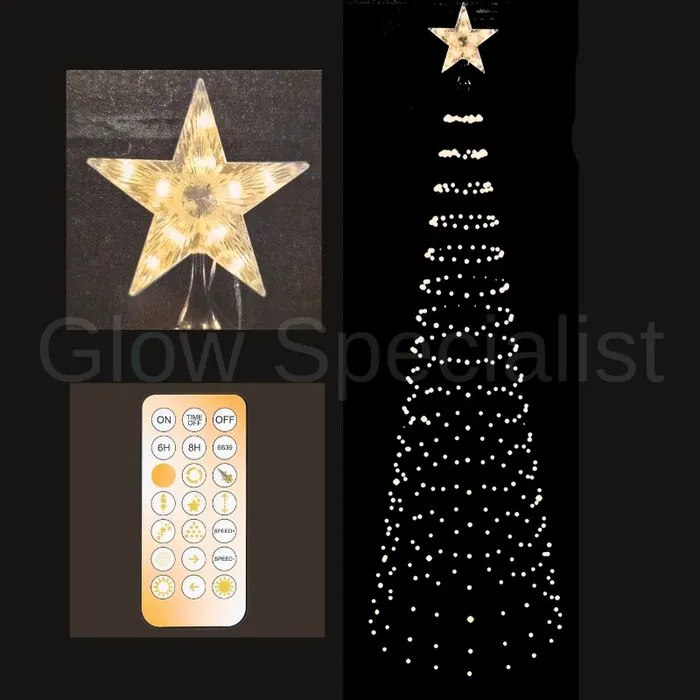 LED TREE WITH STAR - 370 LED - WARM WHITE - 210 CM - IP44