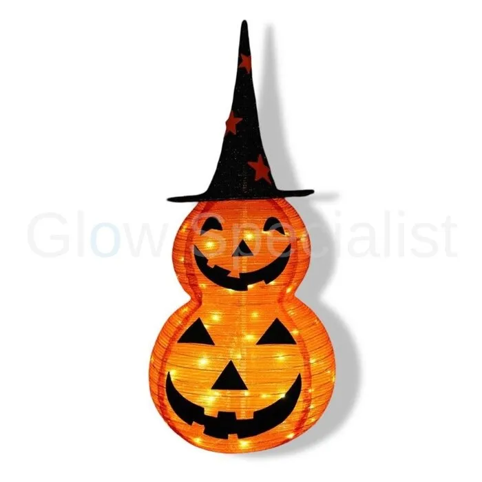 DOUBLE PUMPKIN - HALLOWEEN LED DECORATION - 90 CM - 50 LED