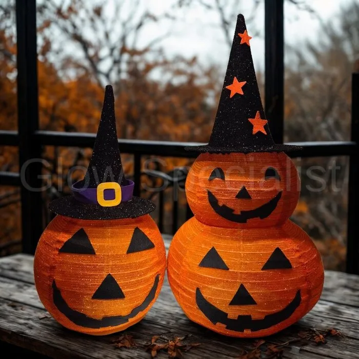 DOUBLE PUMPKIN - HALLOWEEN LED DECORATION - 90 CM - 50 LED