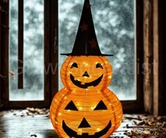 DUBBELE POMPOEN - HALLOWEEN LED DECORATIE - 90 CM - 50 LED