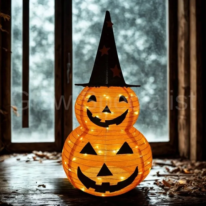 DOUBLE PUMPKIN - HALLOWEEN LED DECORATION - 90 CM - 50 LED