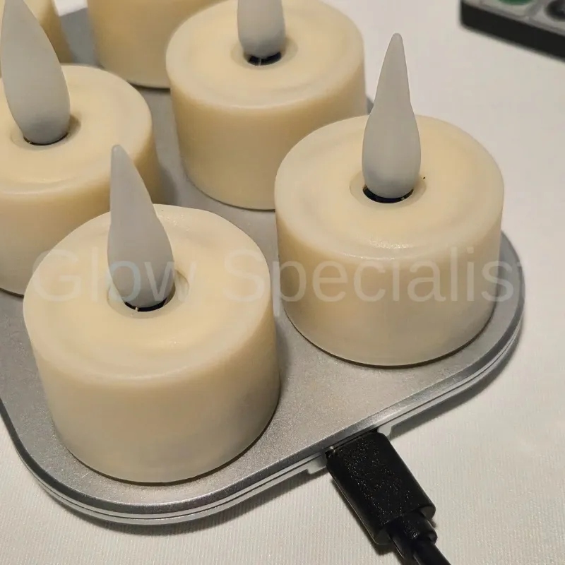 MovinFlame RECHARGEABLE TEA LIGHTS - 6 PIECES - MOVINFLAME - IVORY