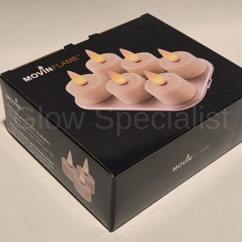MovinFlame RECHARGEABLE TEA LIGHTS - 6 PIECES - MOVINFLAME - IVORY