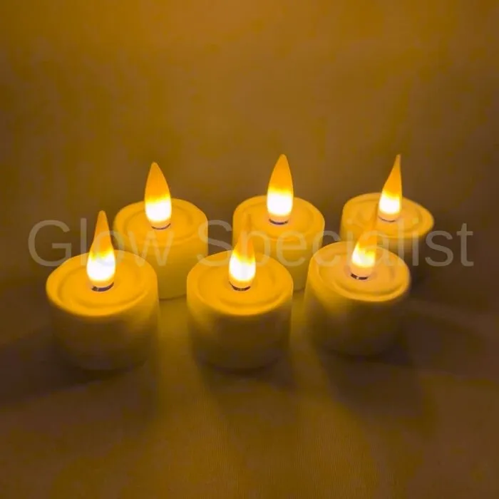 MovinFlame OPLAADBARE THEELICHTEN - 6 STUKS - MOVINFLAME - WIT